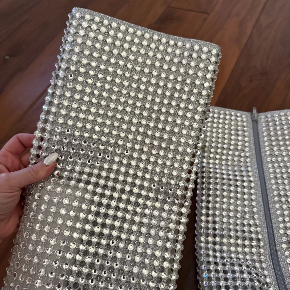 NWT Gianni Bini Lowry Glitter Rhinestone Foldover Stiletto Tall Boots Sz 7,5 - Picture 11 of 15